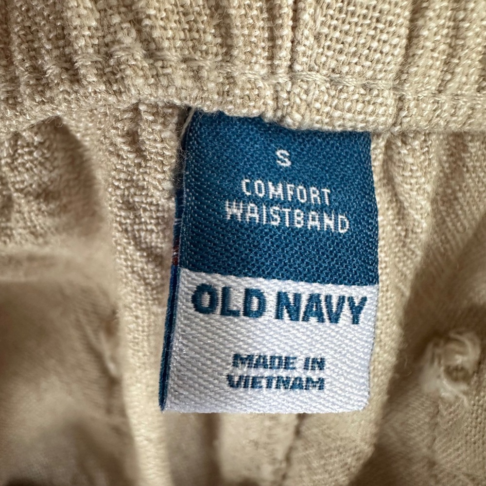 Old Navy Shorts Flax Linen Blend Pull On Shorts Beige Comfort Waist Size Small - Picture 4 of 6